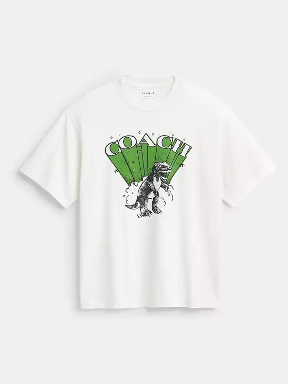 Coach Boutique Rexy Dinosaur Men’s Short Sleeve Relaxed Fit Tee in Vintage White - Picture 2 of 8
